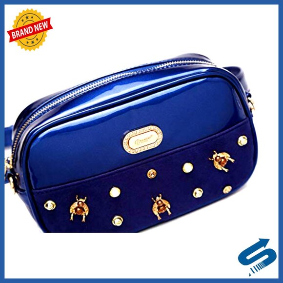 Patent Leather Fanny Pack with Adjustable Strap, Lightweight Belt Bag - Picture 5 of 7